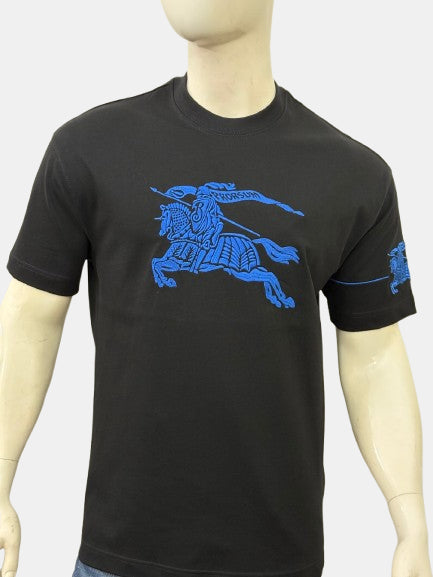 BURBERRY EMBROIDERED OVERSIZED T-SHIRT - BLACK